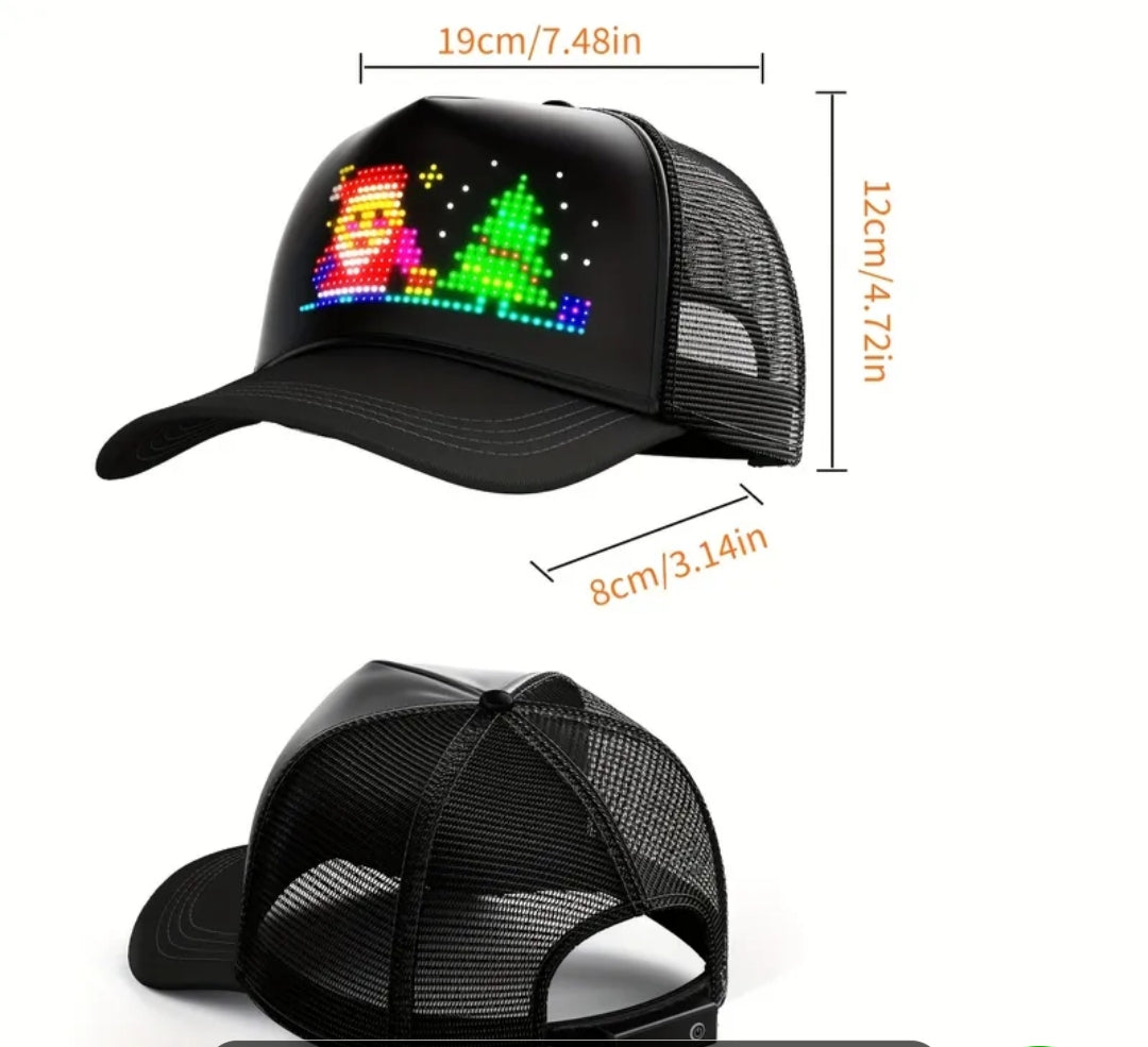 GORRA DJ CON PANTALLA LED PROGRAMABLE