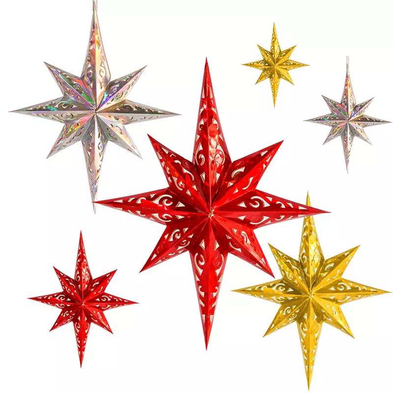 ESTRELLA NAVIDAD CON LUZ LED x 3 unidades