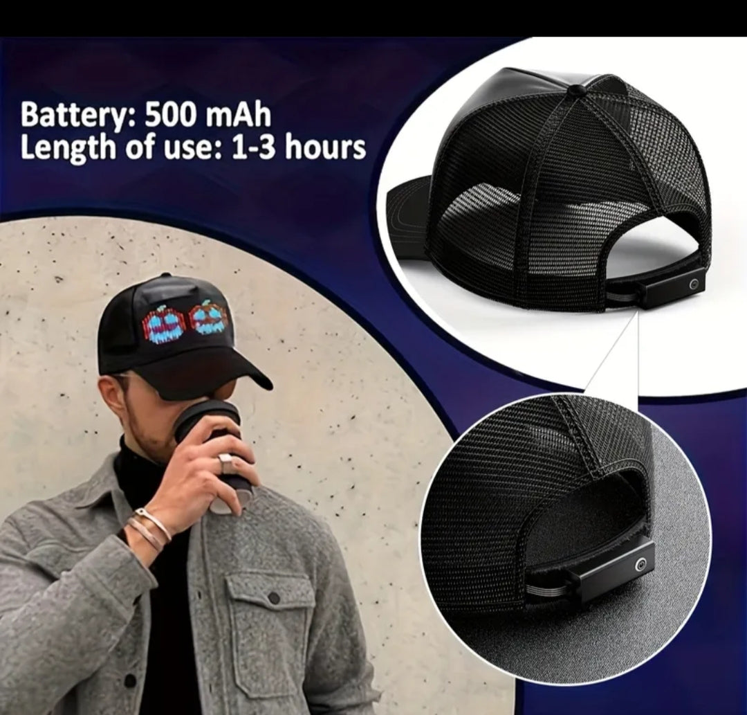 GORRA DJ CON PANTALLA LED PROGRAMABLE